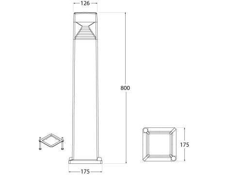Oprawa ogrodowa ESTER 800 CLEAR Fumagalli GX53 LED CCT 10W 3000K/4000K/6500K SET 800 mm IP55 230V czarny / tworzywo sztuczne - 5