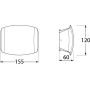Oprawa elewacyjna ABRAM 150 CLEAR Fumagalli R7S LED 3,5W 150 mm 2700K/4000K/6500K SET IP55 230V czarny / tworzywo sztuczne - 3