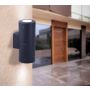 Oprawa elewacyjna FRANCA 90-2L WALL FROSTED Fumagalli GU10 LED CCT 2x4,8W 240 mm 2700K/4000K SET IP55 góra/dół 230V czarny / tworzywo sztuczne - 2