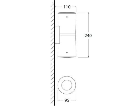 Oprawa elewacyjna FRANCA 90-2L WALL FROSTED Fumagalli GU10 LED CCT 2x4,8W 240 mm 2700K/4000K SET IP55 góra/dół 230V biały / tworzywo sztuczne - 5