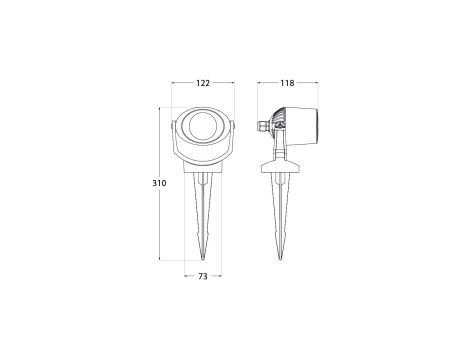 Reflektor ogrodowy wbijany MINITOMMY SPIKE FROSTED Fumagalli GU10 LED CCT 4,8W 2700K/4000K SET IP66 230V czarny / tworzywo sztuczne - 3