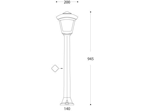 Oprawa ogrodowa GIAFFA/ROBY CLEAR Fumagalli E27 wys.945 mm, szer.200 mm IP55 230V czarny / tworzywo sztuczne - 7