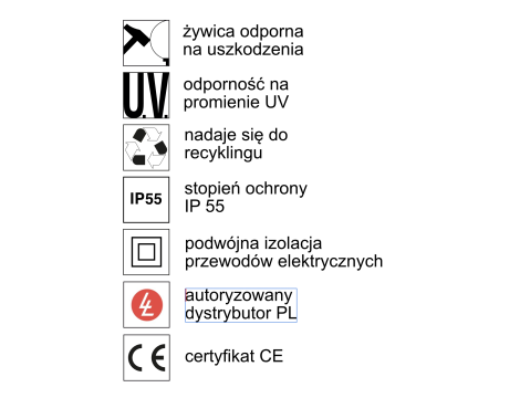 Oprawa ogrodowa wisząca SICAR/ROBY CLEAR Fumagalli E27 wys.700 mm, szer.200 mm IP55 230V czarny / tworzywo sztuczne - 10