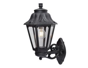 Oprawa elewacyjna kinkiet BISSO/ANNA CLEAR Fumagalli E27 wys.450 mm, szer.275 mm IP55 230V czarny / tworzywo sztuczne