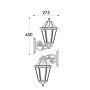 Oprawa elewacyjna kinkiet BISSO/ANNA CLEAR Fumagalli E27 wys.450 mm, szer.275 mm IP55 230V czarny / tworzywo sztuczne - 7