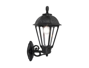 Oprawa elewacyjna kinkiet BISSO/SALEM CLEAR Fumagalli E27 wys.500 mm, szer.315 mm IP55 230V czarny / tworzywo sztuczne