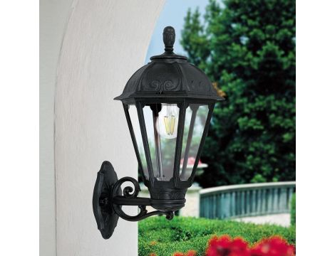 Oprawa elewacyjna kinkiet BISSO/SALEM CLEAR Fumagalli E27 wys.500 mm, szer.315 mm IP55 230V czarny / tworzywo sztuczne - 4