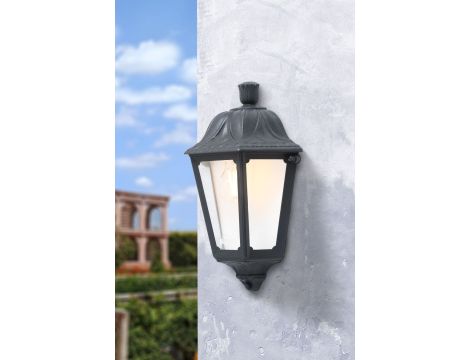 Oprawa elewacyjna kinkiet IESSE BLACK CLEAR Fumagalli E27 wys.350 mm, szer.220 mm IP55 230V czarny / tworzywo sztuczne - 4
