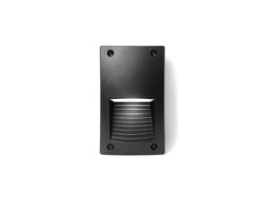 Oprawa elewacyjna podtynkowa LETI 200 VP OPAL Fumagalli GX53 LED CCT 3W 3000K/4000K/6500K SET wys.188 mm, szer.113 mm IP66 230V czarny / tworzywo sztuczne