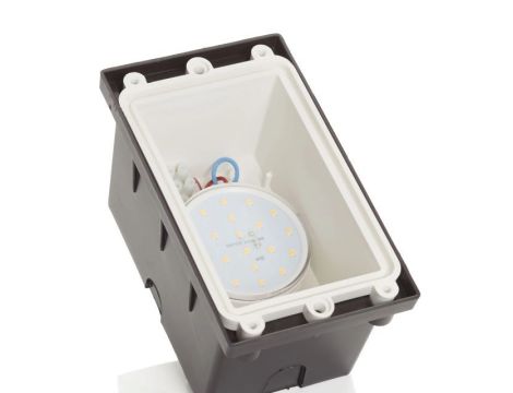 Oprawa elewacyjna podtynkowa LETI 200 VP OPAL Fumagalli GX53 LED CCT 3W 3000K/4000K/6500K SET wys.188 mm, szer.113 mm IP66 230V czarny / tworzywo sztuczne - 5