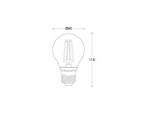 Żarówka LED Fumagalli E27 A60 6,5W 2700K 230V przezroczysta / tworzywo sztuczne - image 2