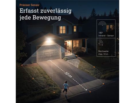 Naświetlacz z czujnikiem Steinel XLED Protect  PIR 14,3W 3000K 1642lm IP54 IK03 230V biały /  tworzywo sztuczne - 3