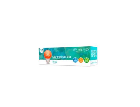 Żarówka LED E27 G45 2W 230V pomarańczowa 5 sztuk Forever Light