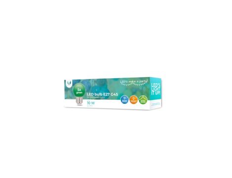 Żarówka LED E27 G45 2W 230V zielona 5 sztuk Forever Light