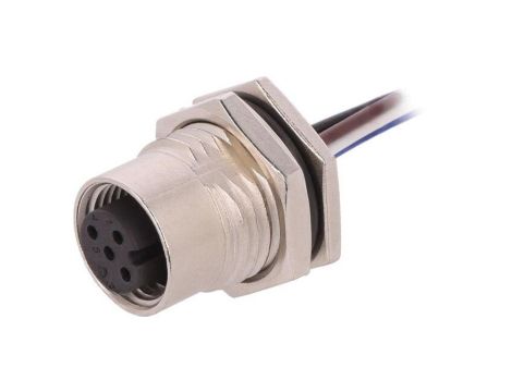 Złącze M12, żeńskie, PIN:4, gniazdo, proste, 250V M12A-04PFFC-SF8B15