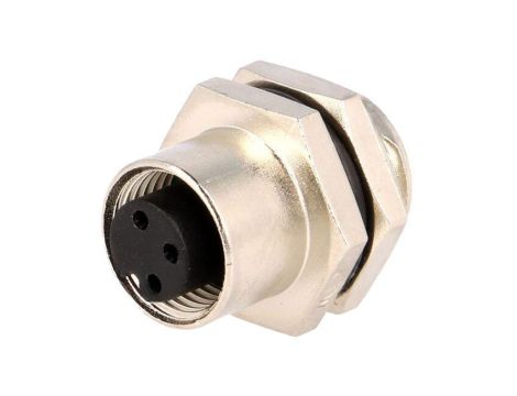 Złącze M12, żeńskie, PIN:3, gniazdo, proste, 250V M12A-03PFFS-SH8001