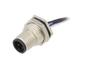 Złącze M12, męskie, PIN:4, gniazdo M12A-04PMMC-SF8B20
