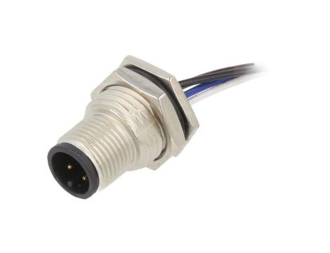 Złącze M12, męskie, PIN:4, gniazdo M12A-04PMMC-SF8B20