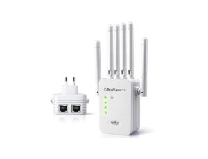 Qoltec Wzmacniacz sygnału WiFi 5 Repeater Access Point AC1200 6 Anten 2x RJ45 128MB