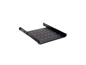 Półka regulowana do szafy RACK 19 cali 1U 450mm czarna