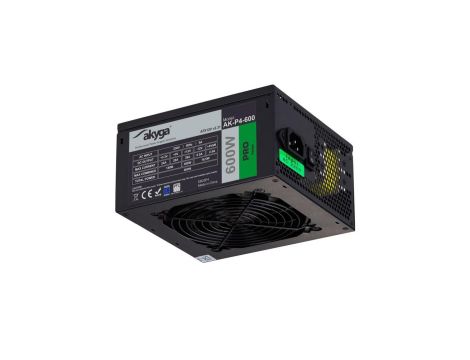 Zasilacz ATX 600W Akyga AK-P4-600 Semi-Modular P4+4 PCI-E 6 pin 6+2 pin 5x SATA 2x Molex FAN 12cm