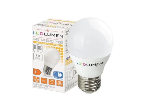 Żarówka LED G45-AP E27 8W 806lm 3000K LED WW