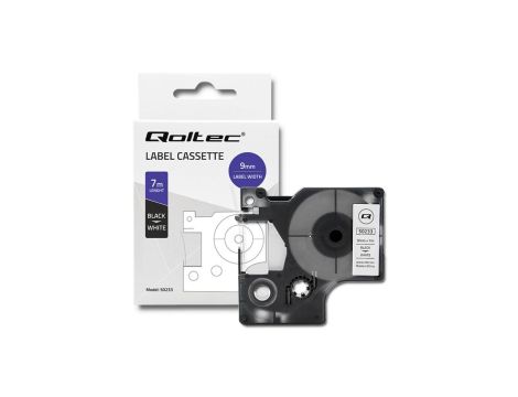 Qoltec Taśma do DYMO D1 40913 9mm x 7m Biała/ Czarny nadruk