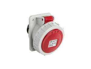 Gniazdo tablicowe 16A 4P (3P+E) 400V skośne 6H - czerwone IP67