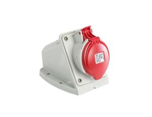 Gniazdo stałe 16A 5P (3P+N+E) 400V 6H - czerwona IP44