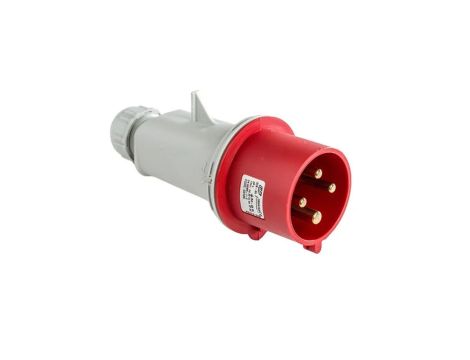 Wtyczka przenośna 32A 4P (3P+E) 400V 6H - czerwona IP44