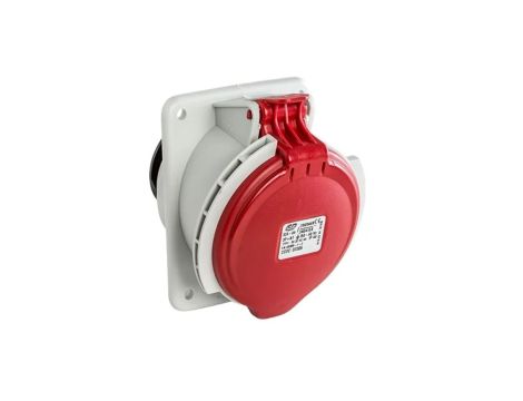 Gniazdo tablicowe 32A 5P (3P+N+E) 400V skośne 6H - czerwone IP44