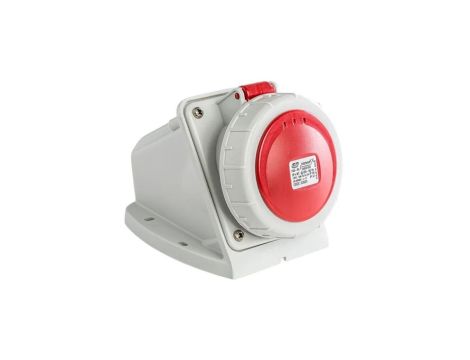 Gniazdo stałe 16A 5P (3P+N+E) 400V 6H - czerwone IP67