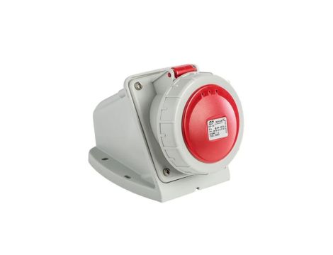 Gniazdo stałe 32A 4P (3P+E) 400V 6H - czerwone IP67