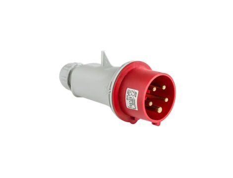 Wtyczka przenośna 16A 5P (3P+N+E) 400V 6H - czerwona IP44