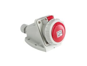 Gniazdo stałe 16A 4P (3P+E) 400V 6H - czerwone IP67