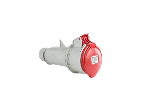 Gniazdo przenośne 16A 5P (3P+N+E) 400V 6H - czerwone IP44
