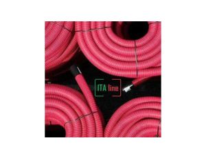 Rura dwuścienna karbowana HDPE 450N czerwona bezhalogenowa UV w odcinku 25m ze złączką fi 160 (25 m)