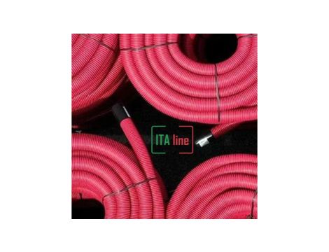 Rura dwuścienna karbowana HDPE 450N czerwona bezhalogenowa UV w odcinku 25m ze złączką fi 160 (25 m)