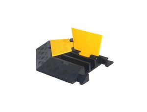 Narożnik lewy 45 Najazd kablowy narożny 2 kanały ochronny gumowy z otwieraną pokrywą (do 5,5 tony na oś) 24cm NEKU