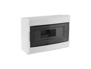 Rozdzielnica natynkowa S-12 (N+PE) 1x12 moduły IP40 306x206x100mm drzwi transparentne dymne NEKU