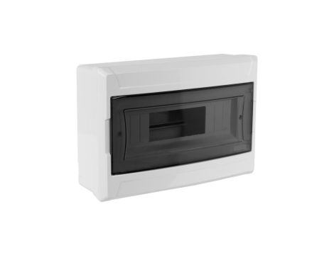 Rozdzielnica natynkowa S-12 (N+PE) 1x12 moduły IP40 306x206x100mm drzwi transparentne dymne NEKU