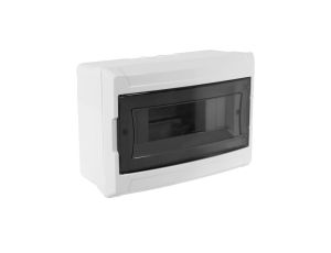 Rozdzielnica natynkowa S-9 (N+PE) 1x9 modułów IP40 240x165x100mm drzwi transparentne dymne NEKU