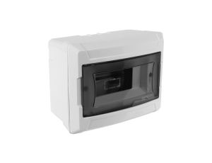 Rozdzielnica natynkowa S-6 (N+PE) 1x6 moduły IP40 180x140x100mm drzwi transparentne dymne NEKU