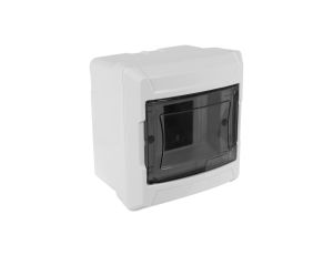 Rozdzielnica natynkowa S-4 1x4 moduły IP40 135x140x100mm drzwi transparentne dymne NEKU