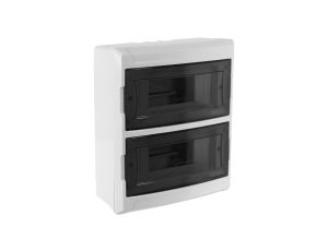 Rozdzielnica natynkowa S-18 (N+PE) 2x9 modułów IP40 240x276x100mm drzwi transparentne dymne NEKU