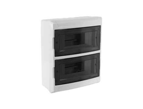 Rozdzielnica natynkowa S-18 (N+PE) 2x9 modułów IP40 240x276x100mm drzwi transparentne dymne NEKU
