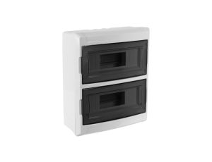 Rozdzielnica natynkowa S-24 (N+PE) 2x12 moduły IP40 305x340x100mm drzwi transparentne dymne NEKU