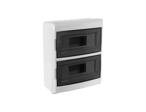 Rozdzielnica natynkowa S-24 (N+PE) 2x12 moduły IP40 305x340x100mm drzwi transparentne dymne NEKU