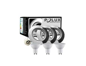 3x Oprawa ruchoma Goldlux okrągła chrom + żarówka LED GU10 3.5W