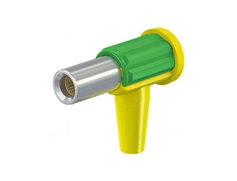 Złącze laboratoryjne bananowe 6mm gniazdo żółto-zielony 4mm2 55.3220-20